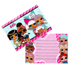 LOL Surprise fødselsdags invitationer