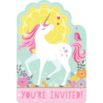 Unicorn fødselsdags invitationer