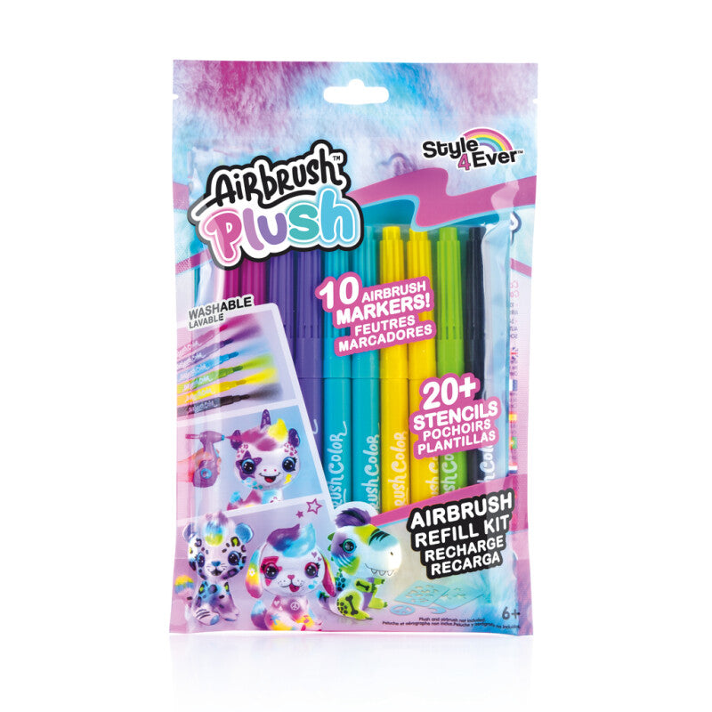 Airbrush Plush Refillsæt 10 Farvepenne