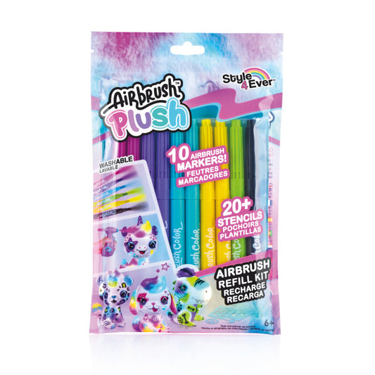 Airbrush Plush Refillsæt 10 Farvepenne