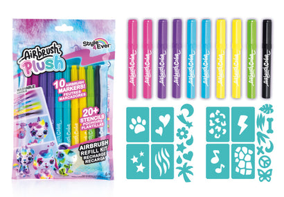 Airbrush Plush Refillsæt 10 Farvepenne