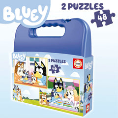 Educa 2x48 Bluey puslespil i en fin kuffert