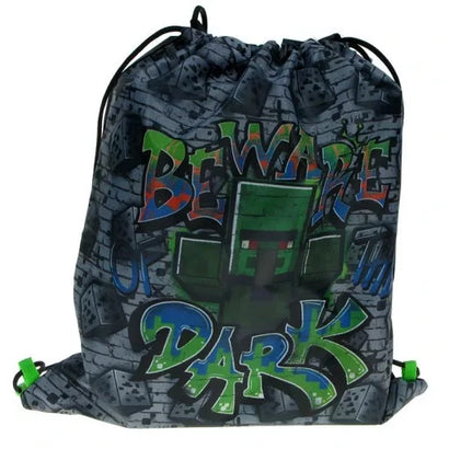 Minecraft Gym-/Turtaske med Graffiti Print