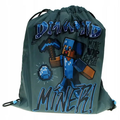 Minecraft Gym-/Turtaske med Graffiti Print