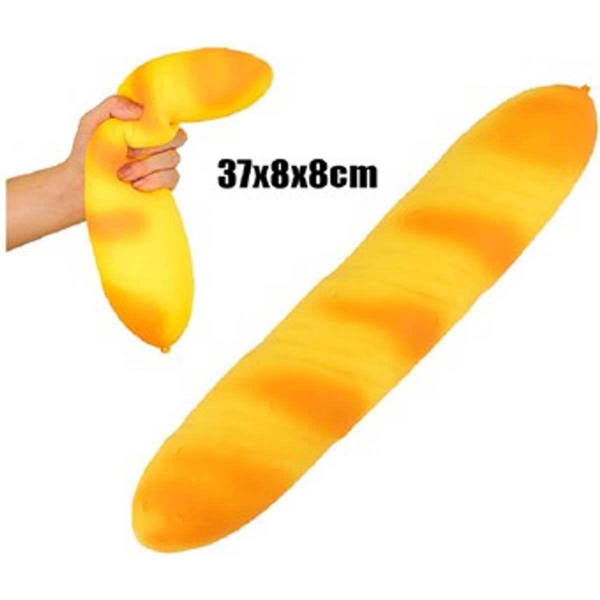 Jumbo Squeeze Baguette Squishy – 37 cm lang stressaflaster