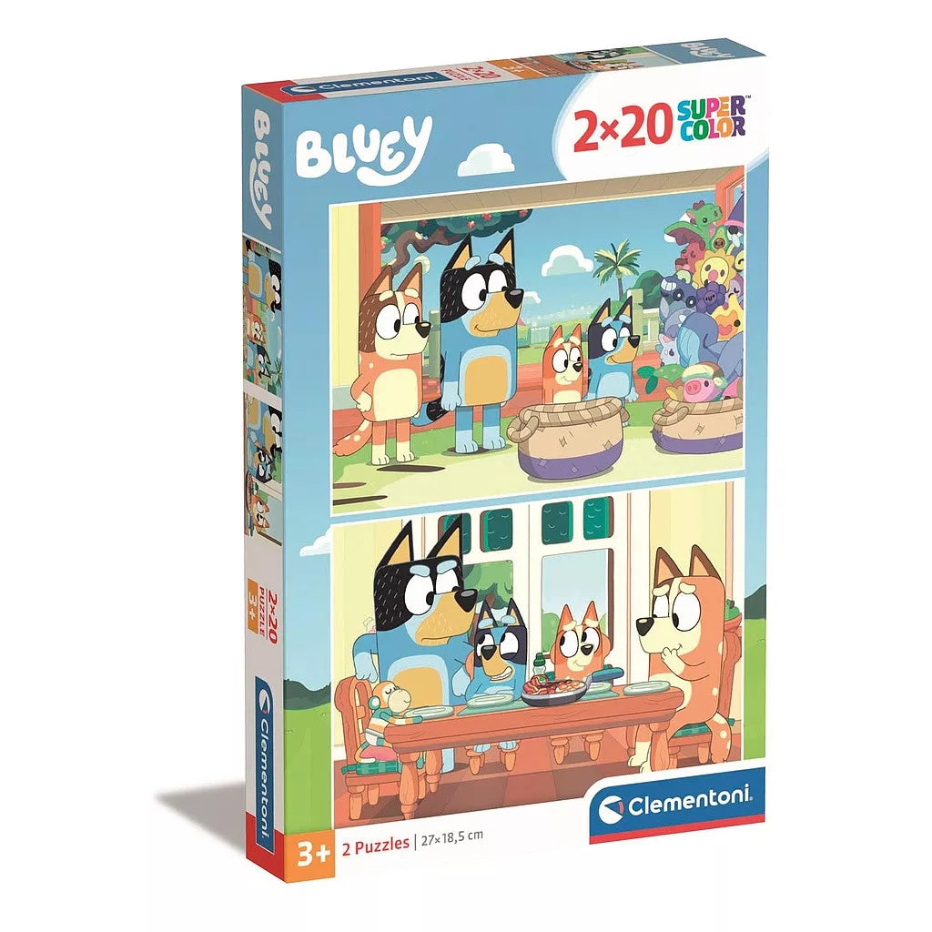 Bluey 2 x 20 Brikkers Puslespil