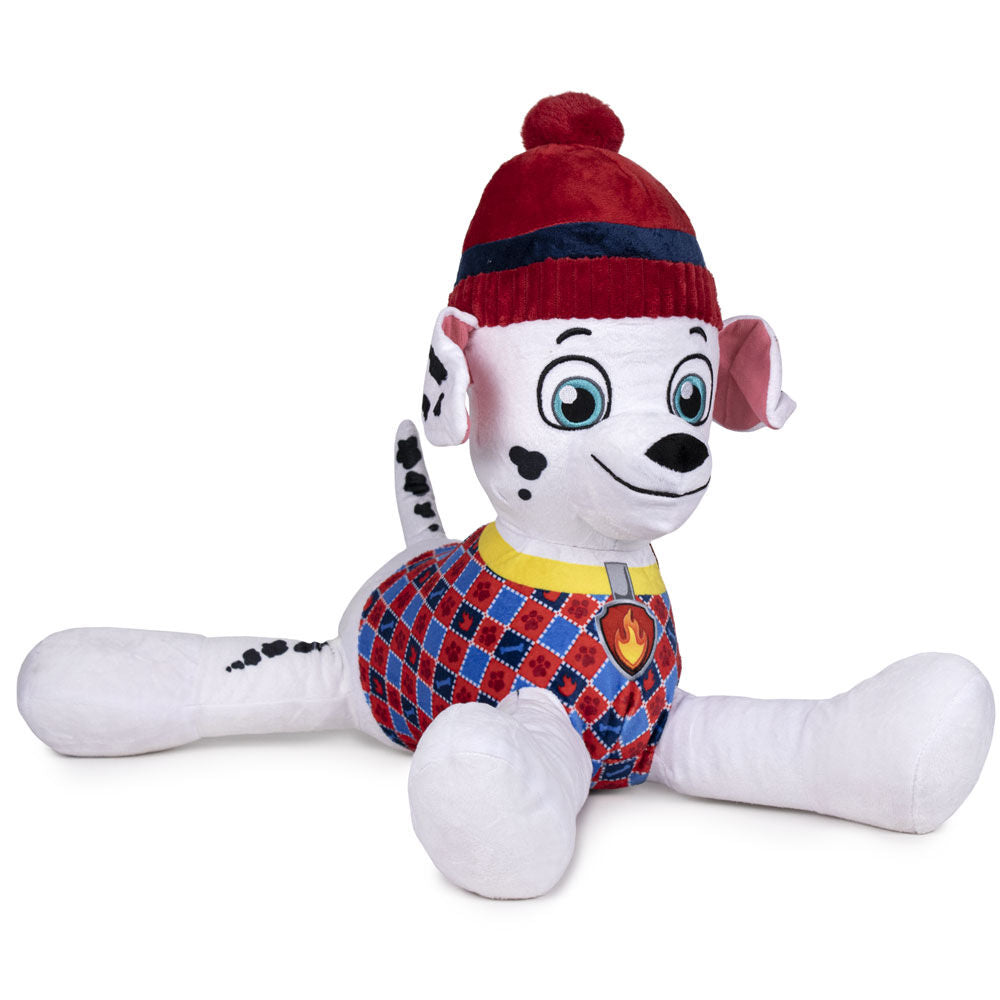 Stor Marshall bamse med hue og bluse på. ca 50 cm.