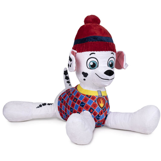 Stor Marshall bamse med hue og bluse på. ca 50 cm.