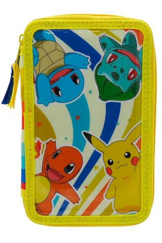 Pokemon - 3 lags penalhus med fyld.