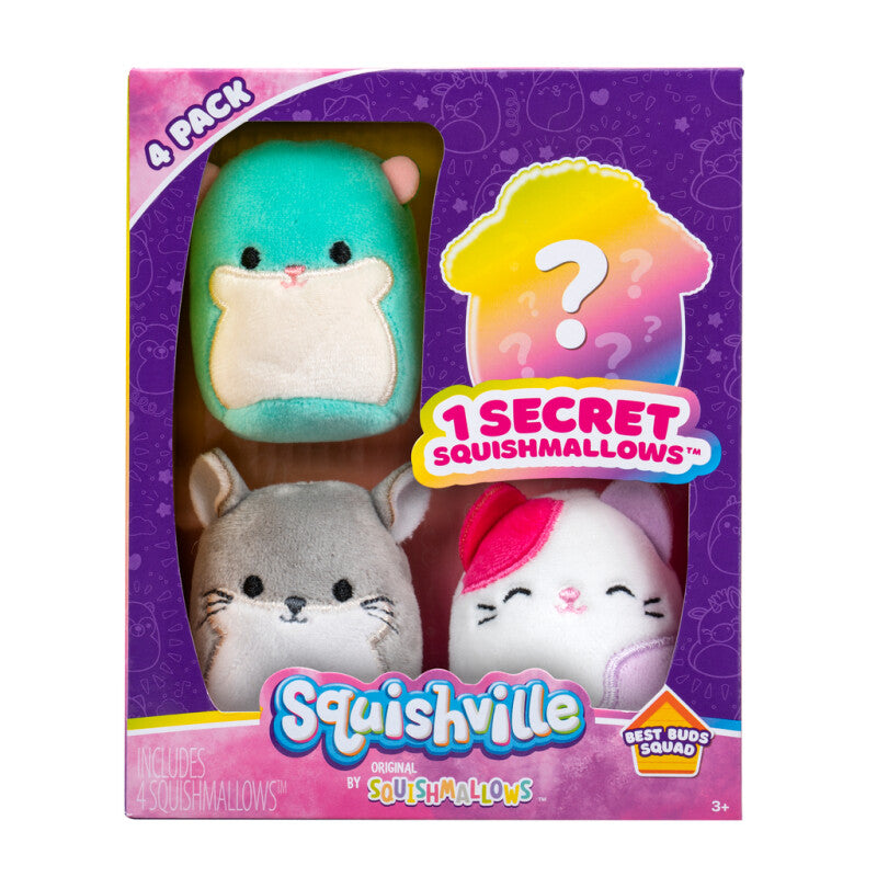 Squishmallow 4 pak, vælg mellem 2 forskellige pakker - forår 2023