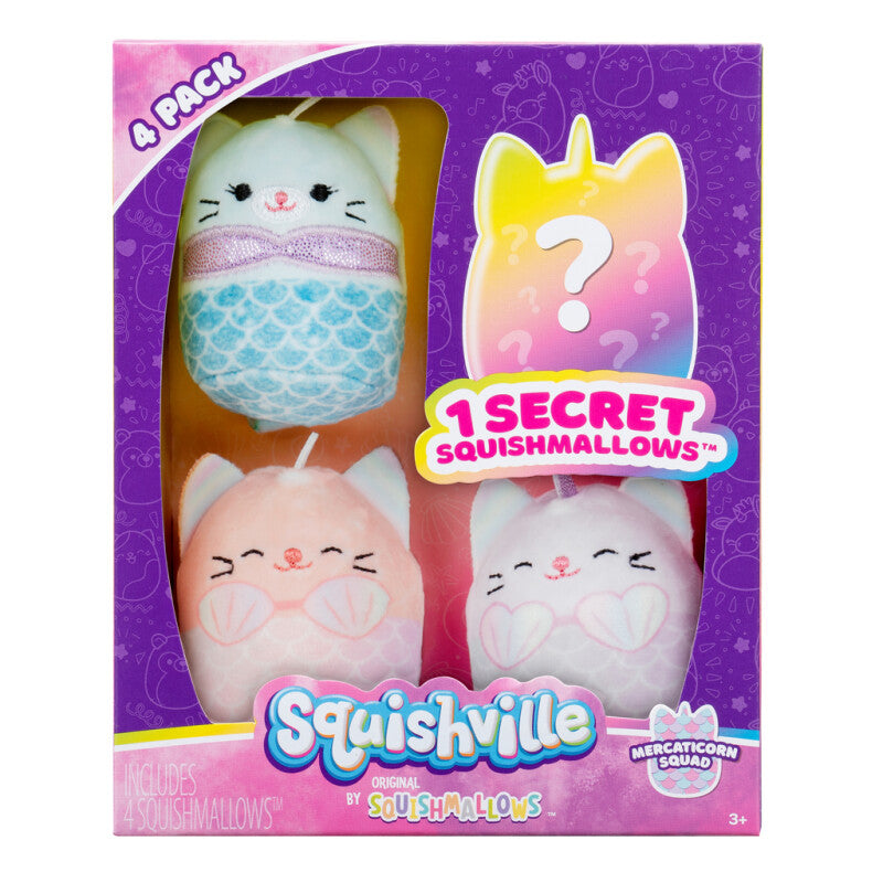 Squishmallow 4 pak, vælg mellem 2 forskellige pakker - forår 2023
