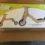 Grøn 2 i 1 Løbecykel / Løbehjul i træ