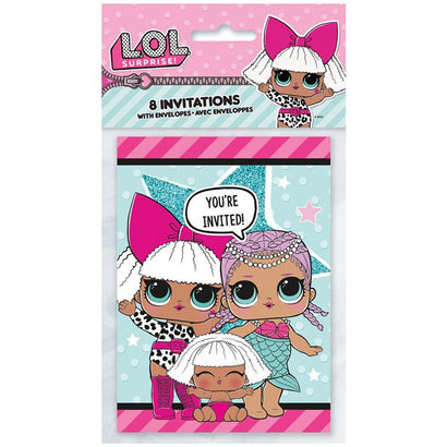 LOL Surprise fødselsdags invitationer