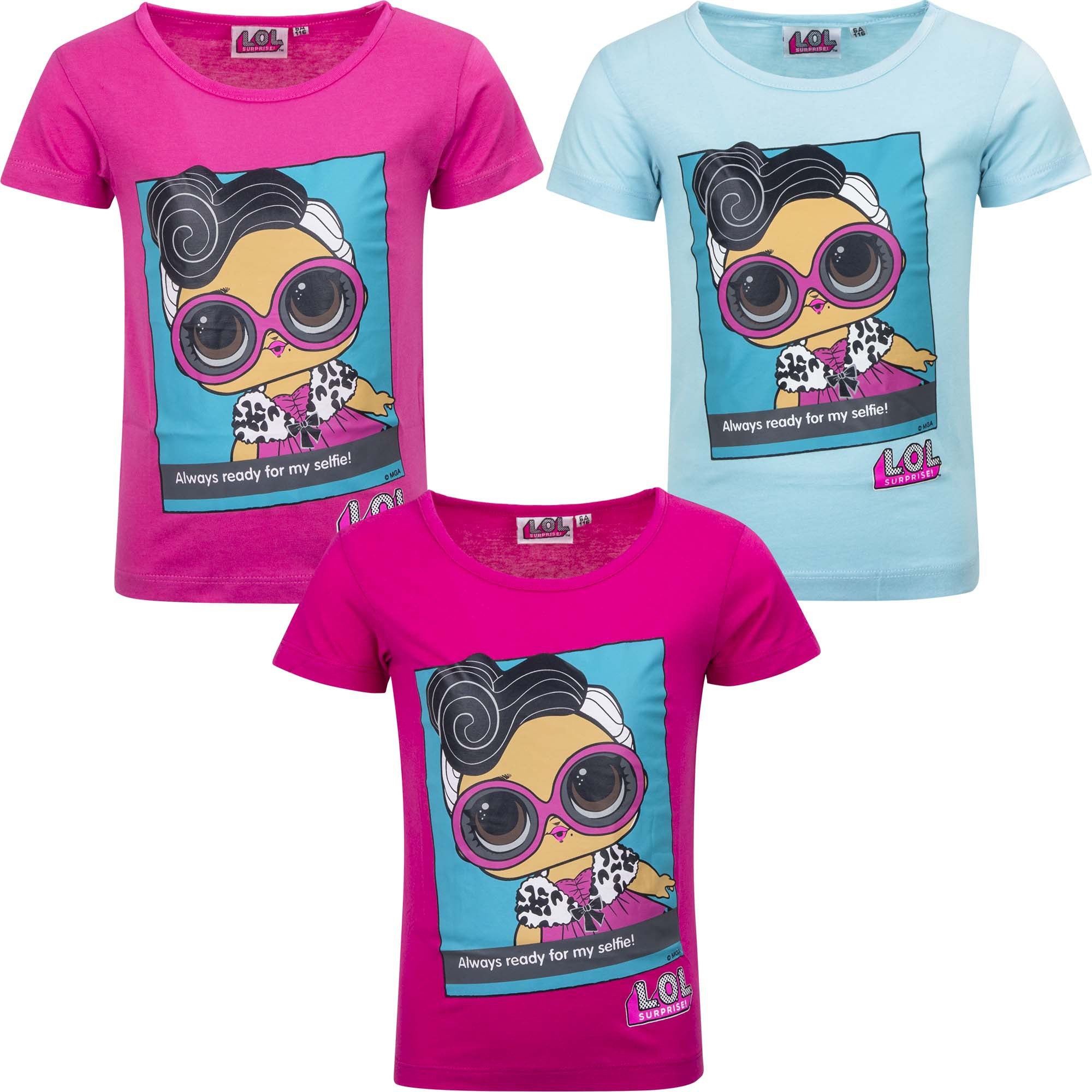 LOL Surprise t-shirt lyserød, pink eller lyseblå.