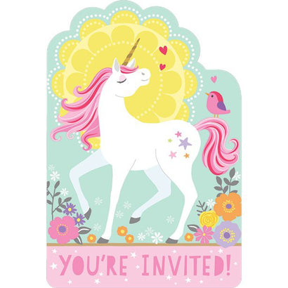 Unicorn fødselsdags invitationer