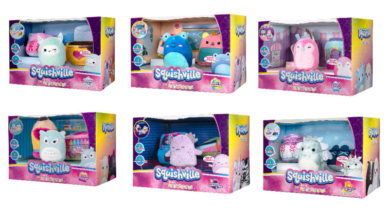 Squishmallows, som  kommer med 2 dele tematilbehør