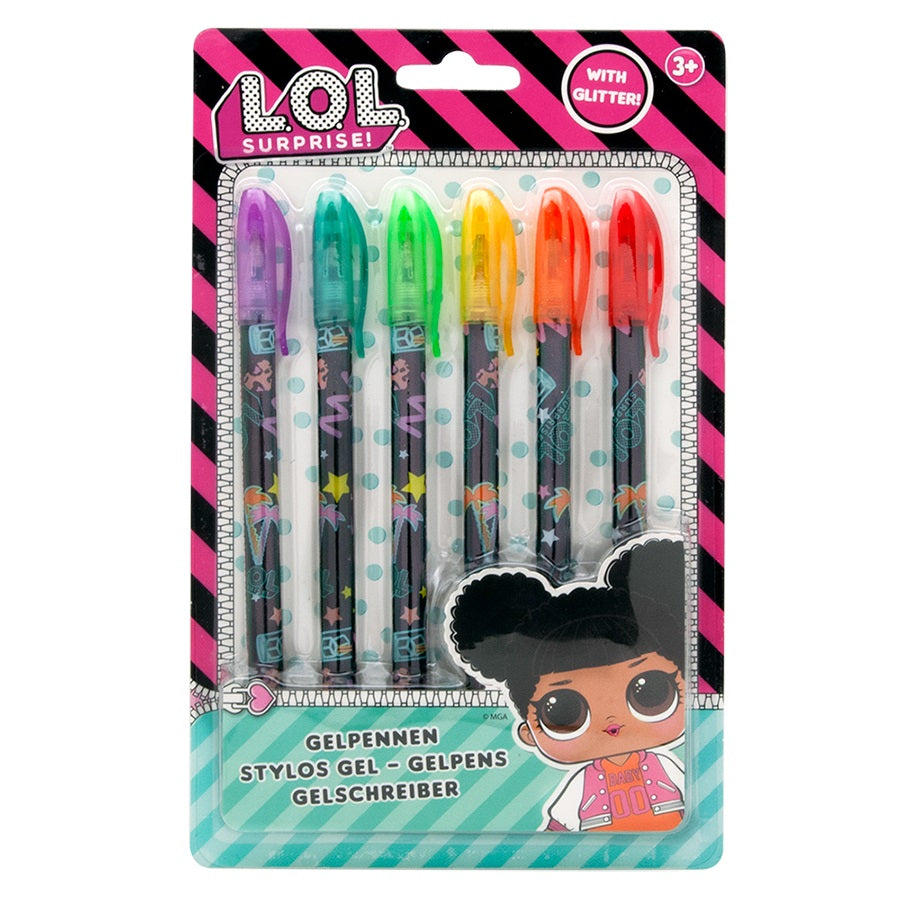 LOL Surprise gel pens, med glimmer.
