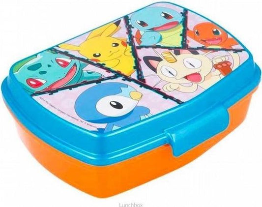 Pokemon madkasse med pokemon figure på.