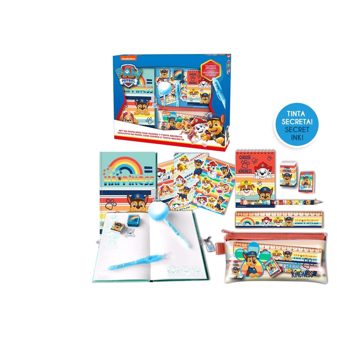 Paw Patrol Penalhus fyld med notesbog og usynlig blæk