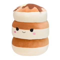 Squishmallow pandekage stak med smør og sirup.